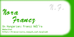 nora francz business card